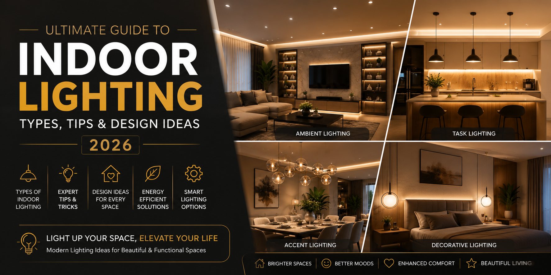 Ultimate Guide to Indoor Lighting: Types, Tips & Design Ideas 2026