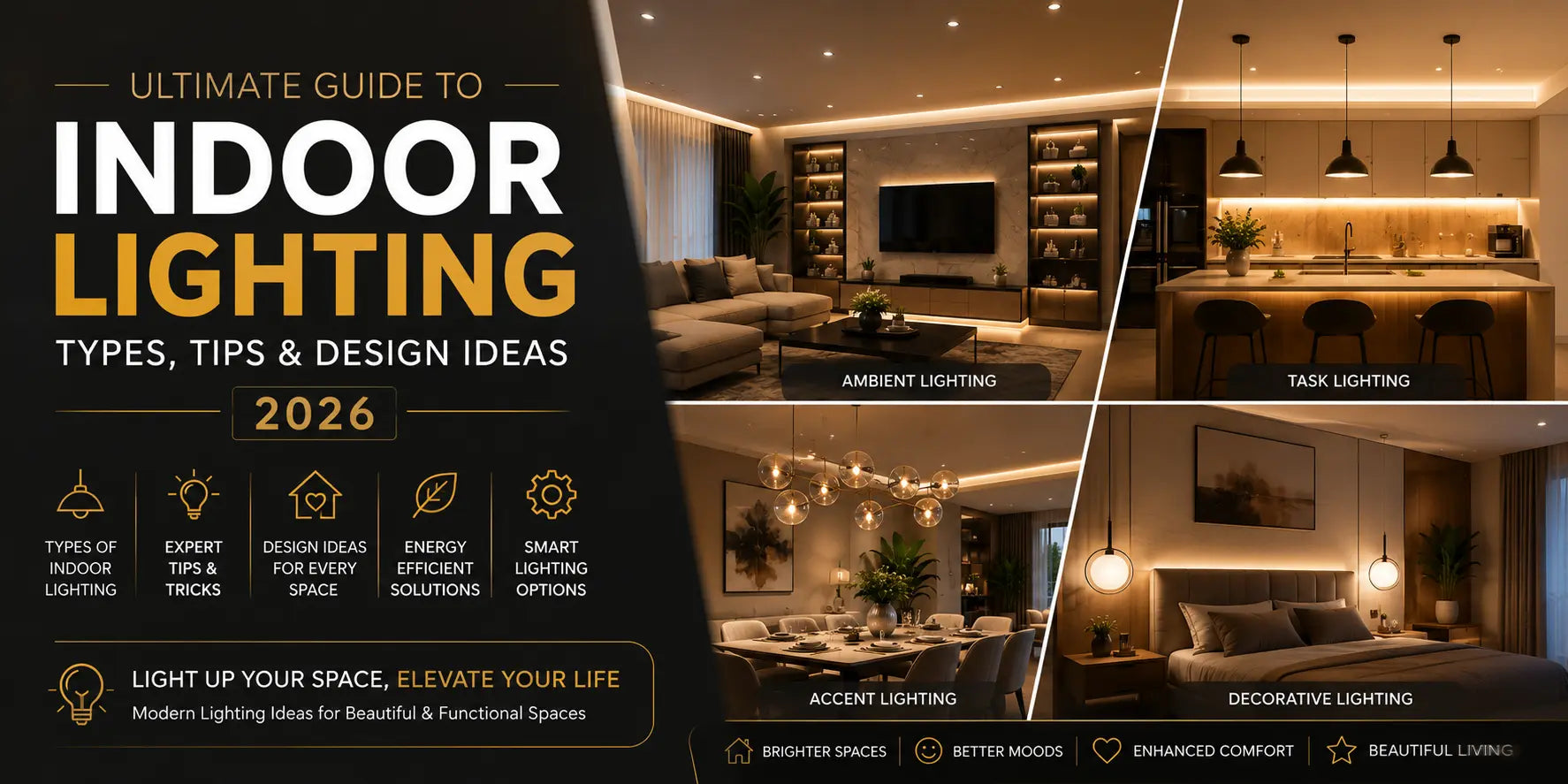 Ultimate Guide to Indoor Lighting: Types, Tips & Design Ideas 2026 ChandeliersLife®