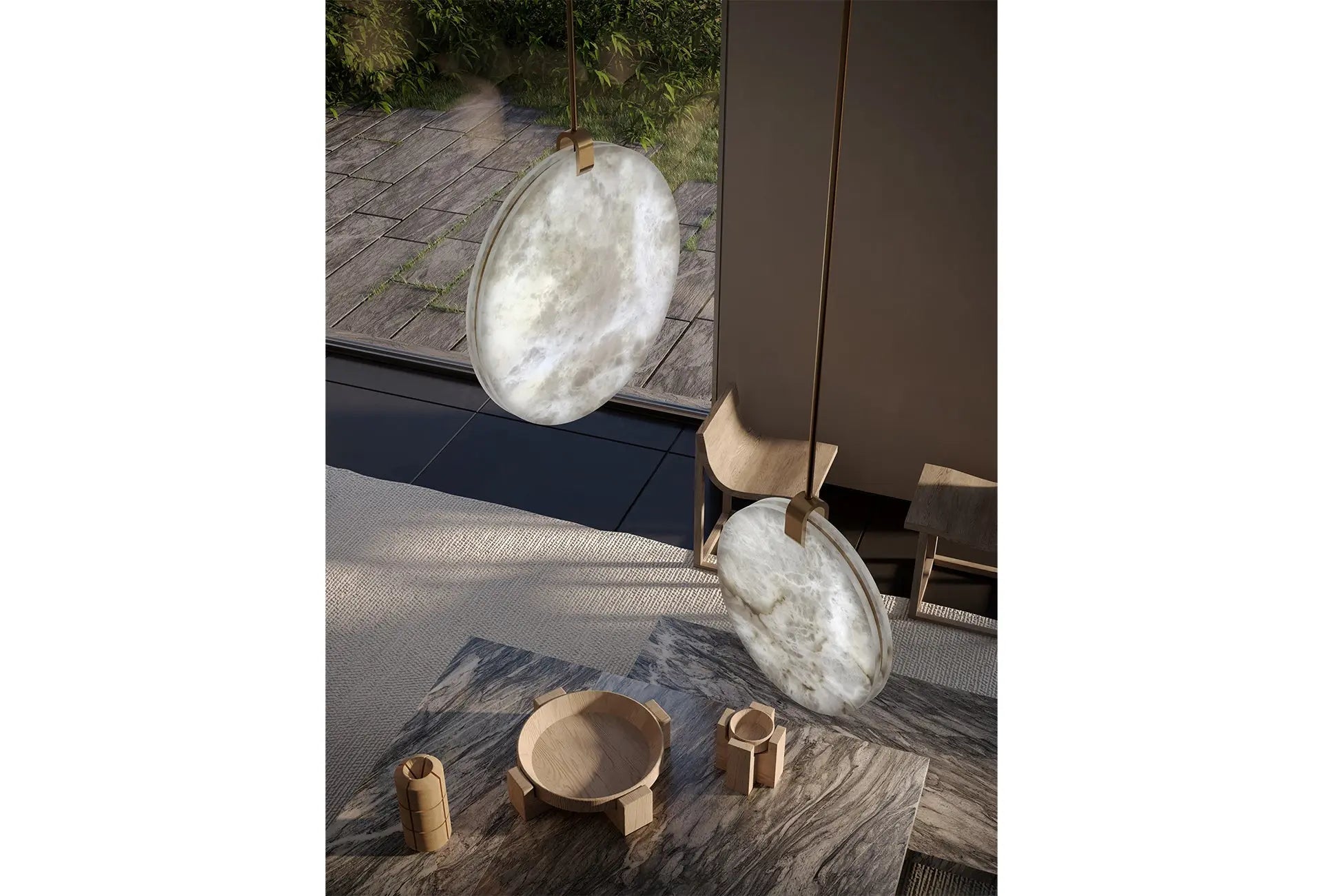 Alabaster Disc Pendant Light ChandeliersLife®