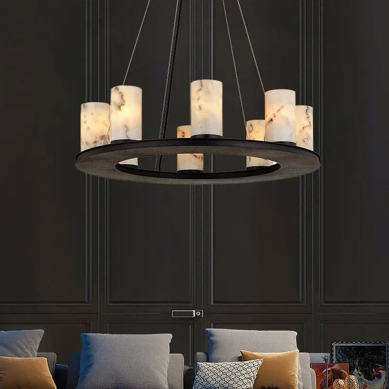Rustic Industrial Round Black Chandelier ChandeliersLife®