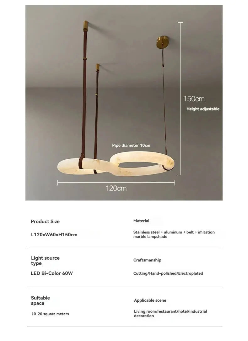 Contemporary Nordic Alabaster Designer Chandelier