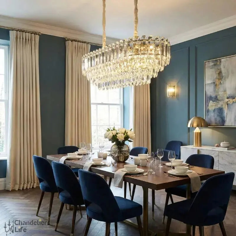 2025 Nordic Modern Elegant Crystal Oval Elegant Chandelier ChandeliersLife®