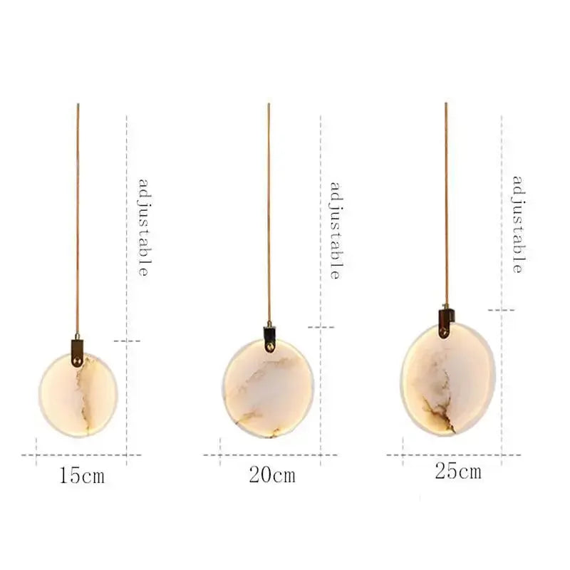 Modern Discs Long Staircase Alabaster Chandelier ChandeliersLife®