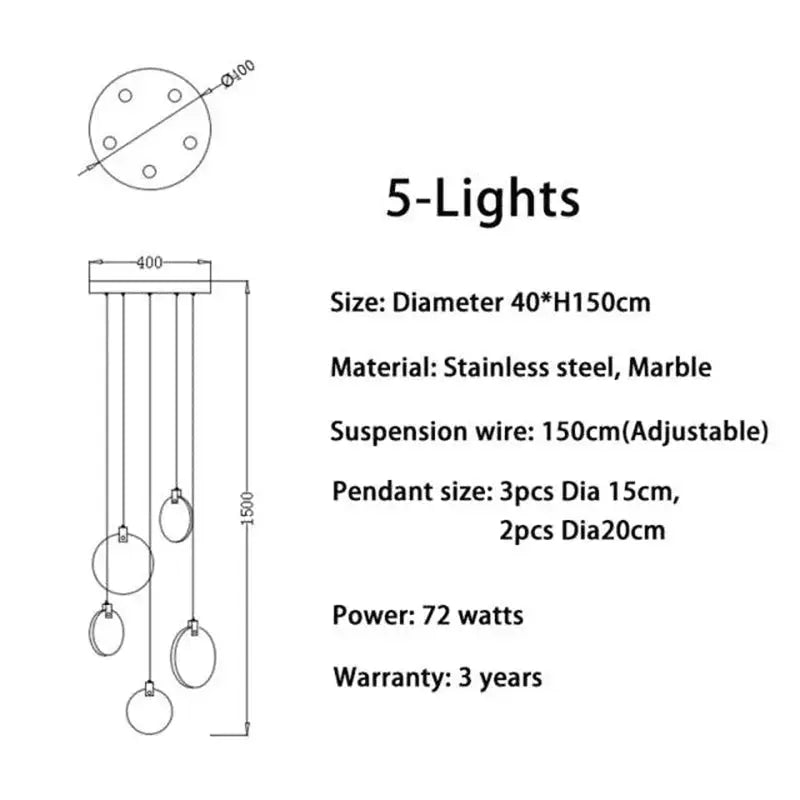 Modern Discs Long Staircase Alabaster Chandelier ChandeliersLife®