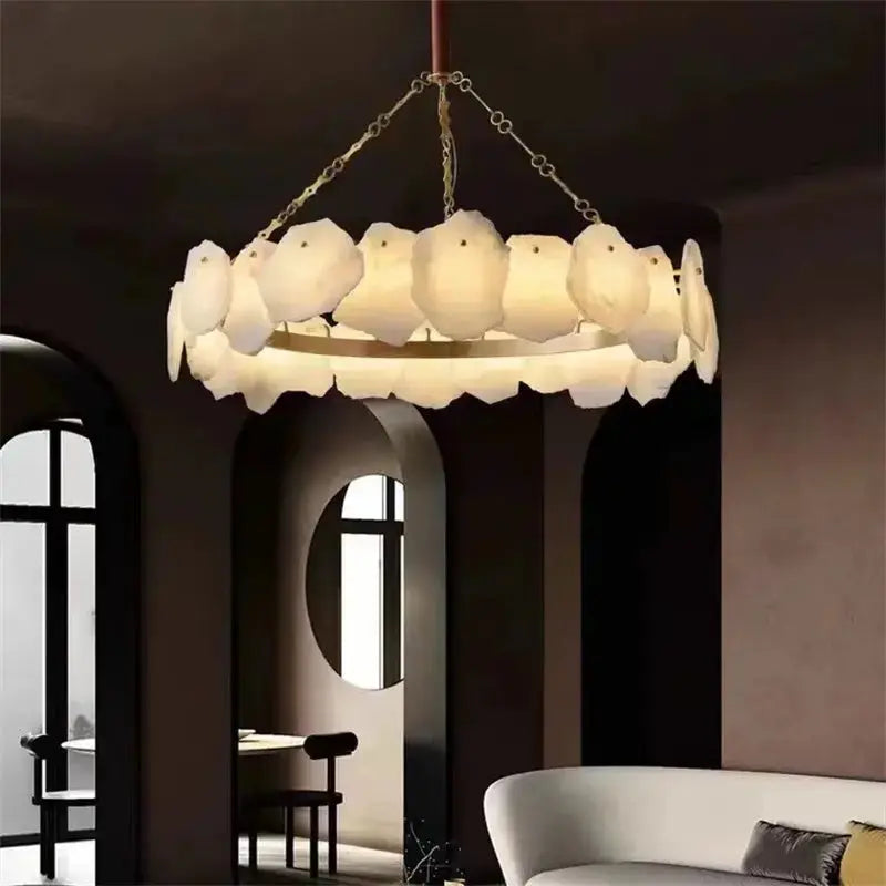 Modern Snowflake Round Marble Chandelier ChandeliersLife®