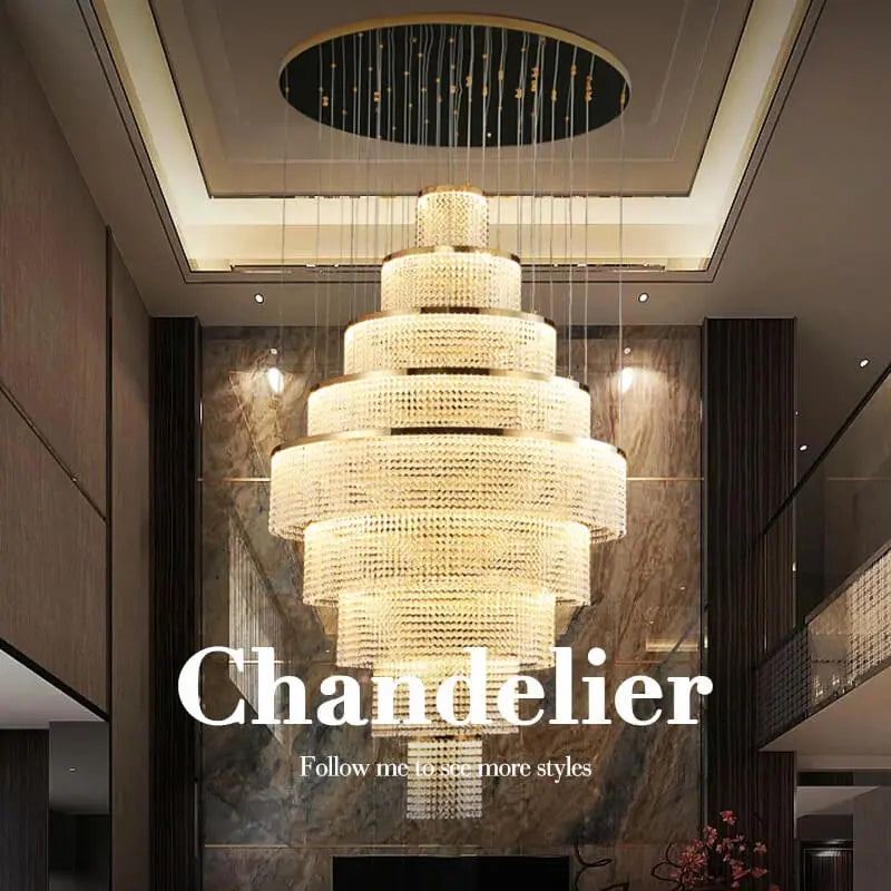 Modern Circle Ring Long Led Handing Crystal Chandelier ChandeliersLife®