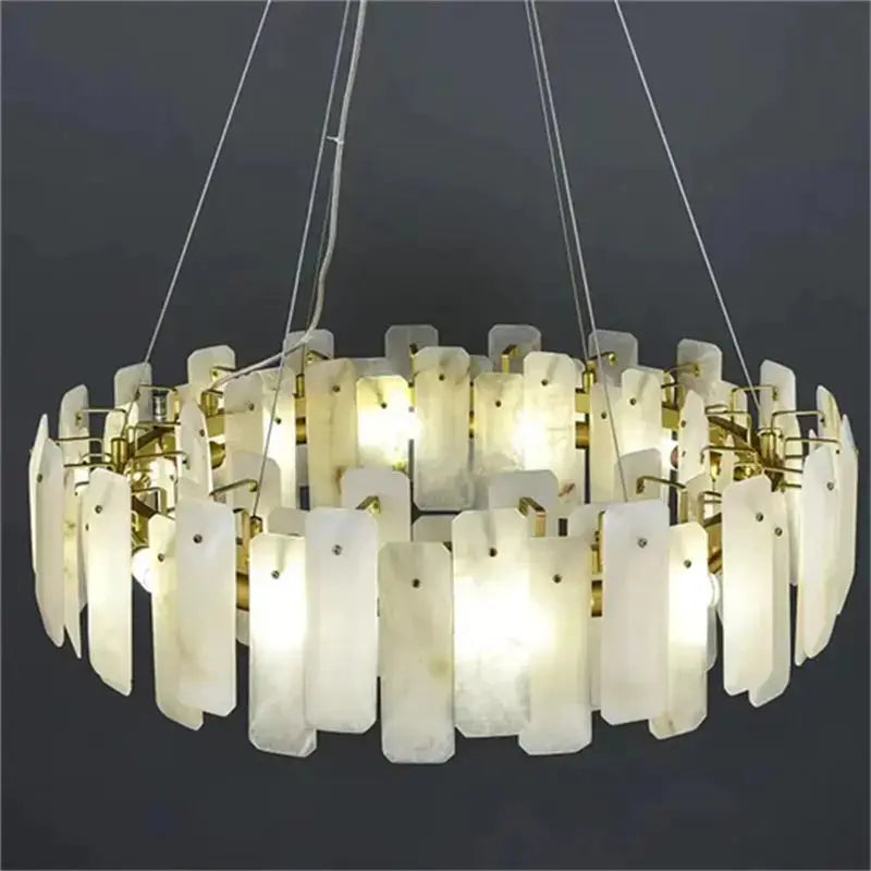 Natural Stone Round Pendant Chandelier ChandeliersLife®