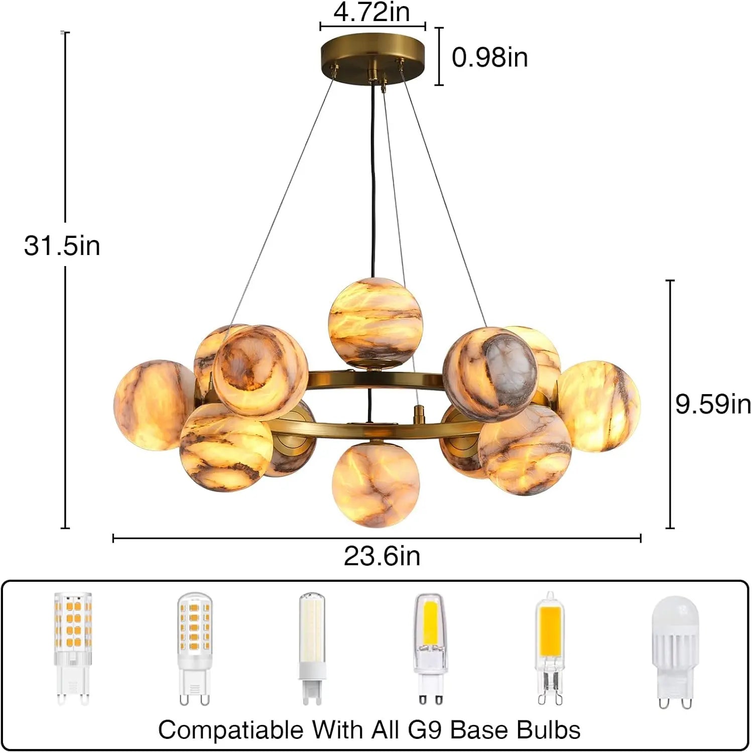 Modern Unique Alabaster Chandelier ChandeliersLife®