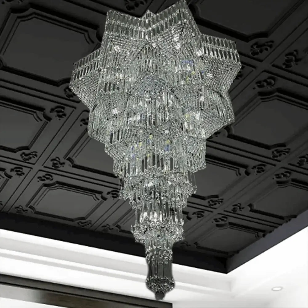 Luxury Villa Chandeliers Star Staircase Crystal Chandelier ChandeliersLife®