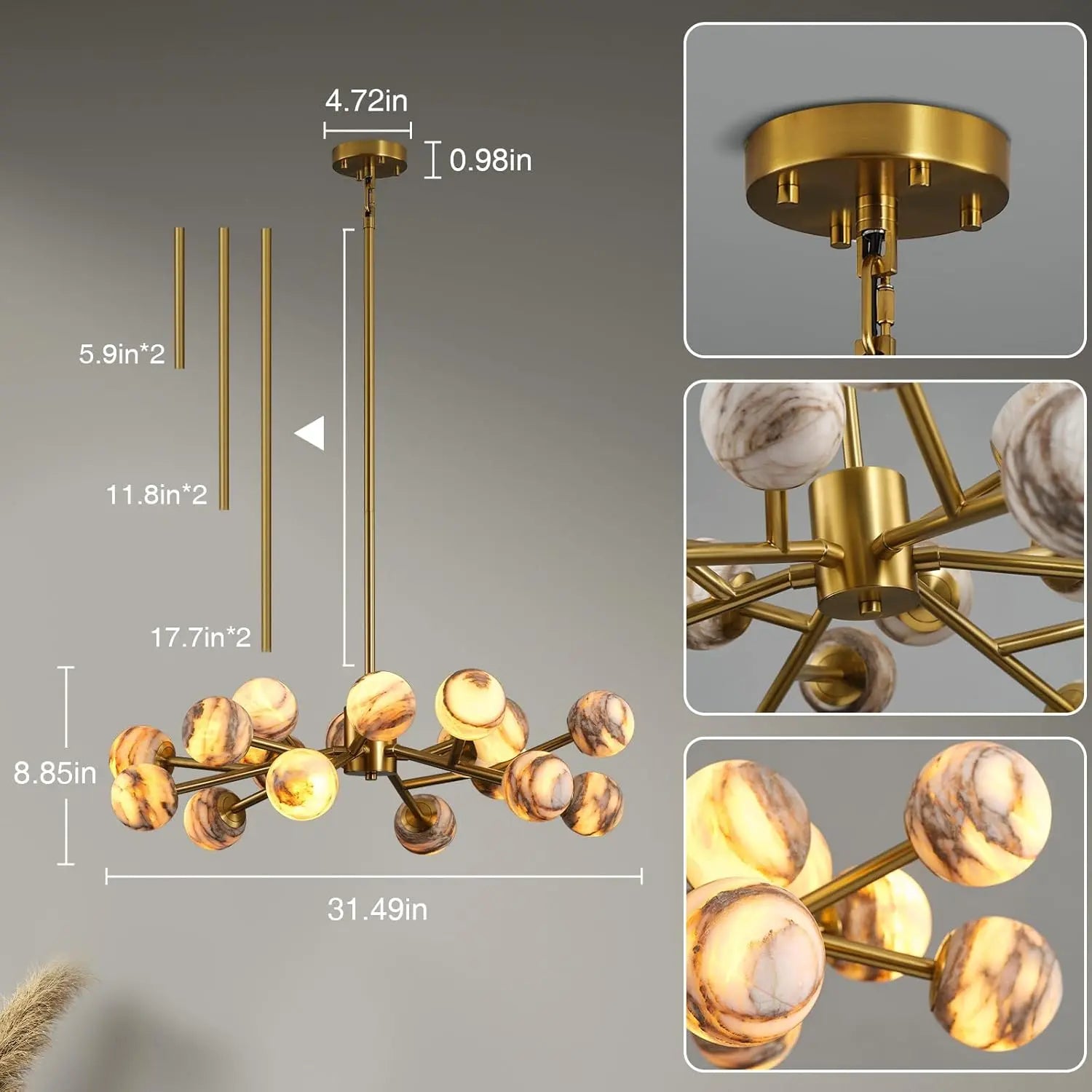 Modern Unique Alabaster Chandelier ChandeliersLife®