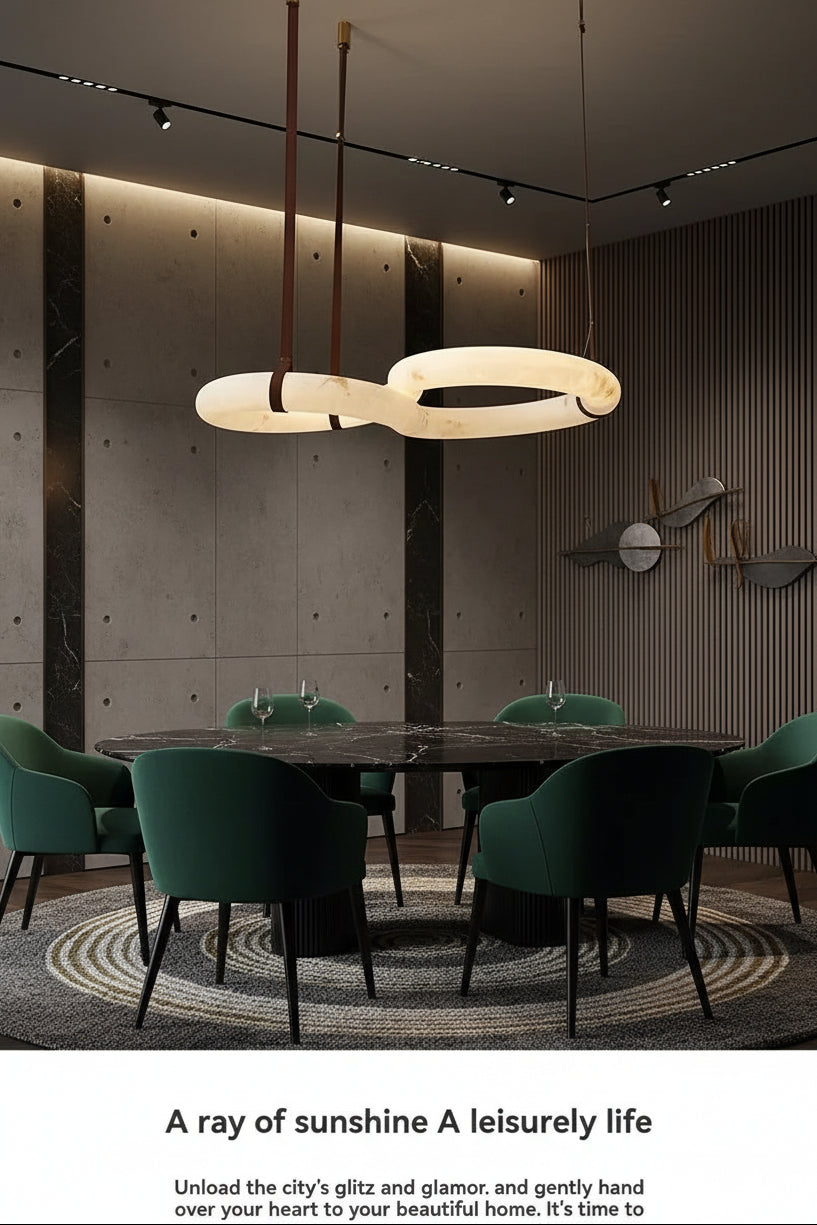 Contemporary Nordic Alabaster Designer Chandelier