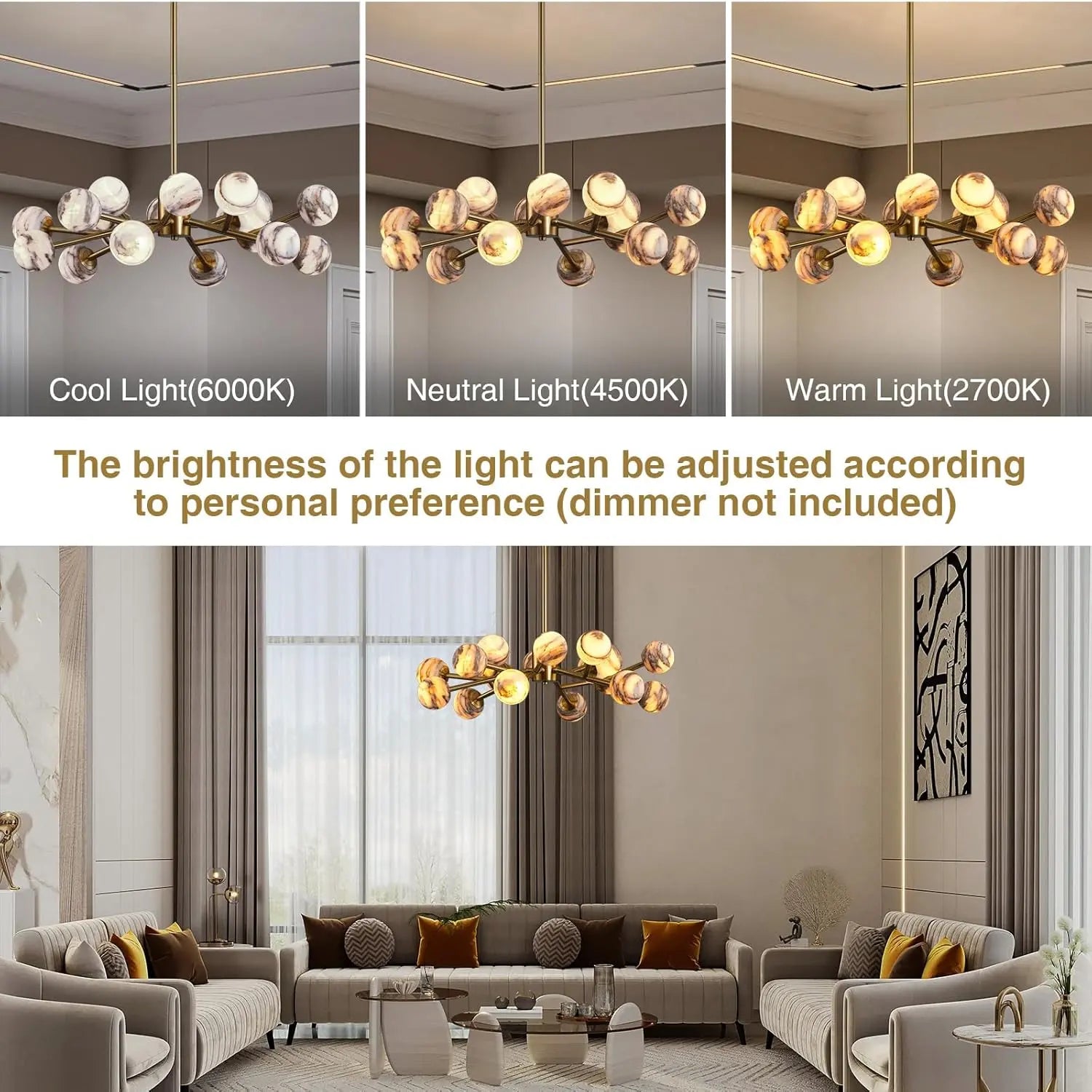 Modern Unique Alabaster Chandelier ChandeliersLife®