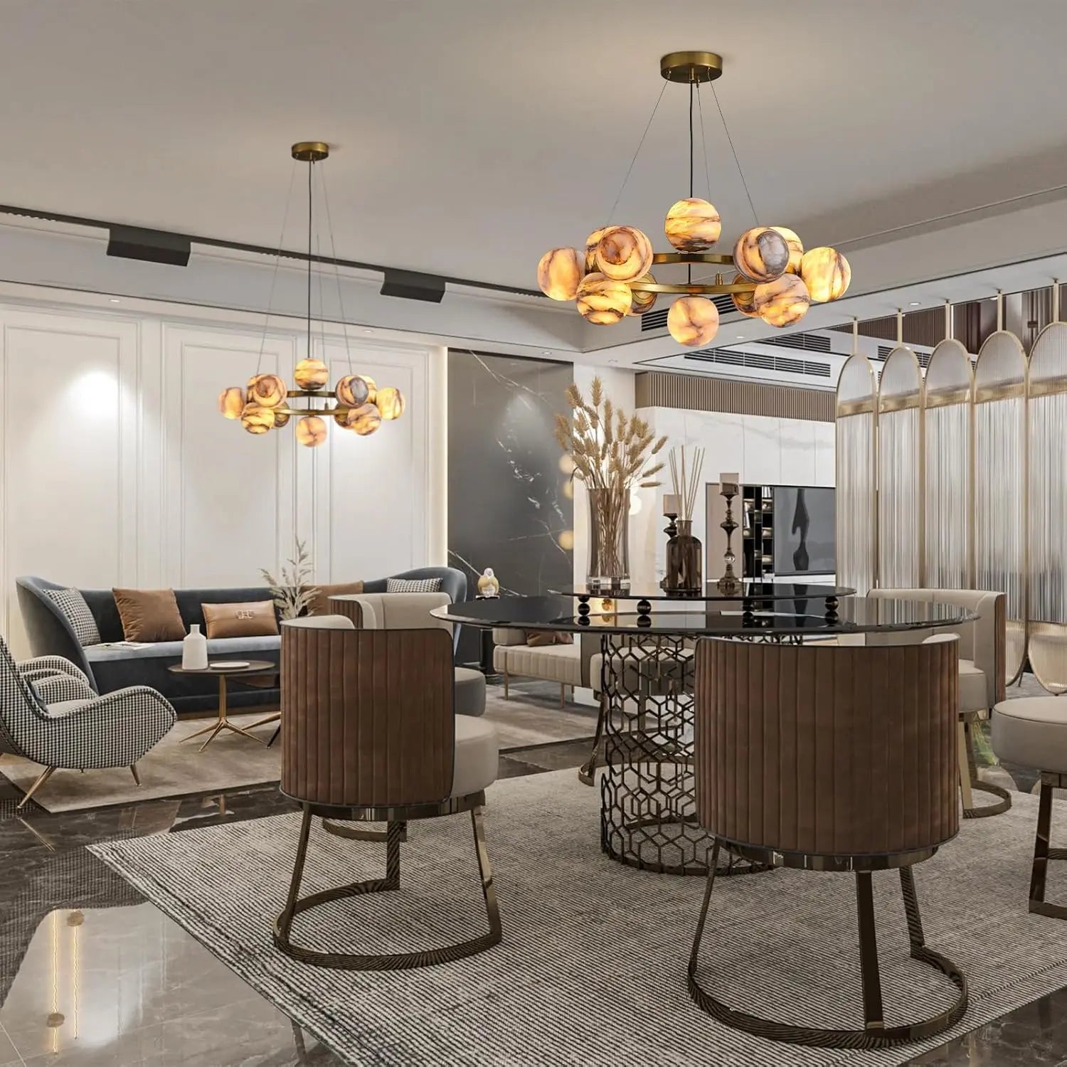 Modern Unique Alabaster Chandelier ChandeliersLife®