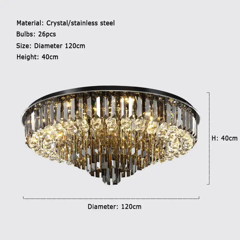 Luxury Crystal Ceiling Smoky Gray Lamp ChandeliersLife®