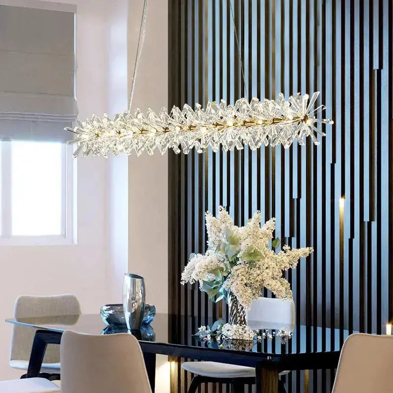 Modern Crystal Flower Long Chandelier ChandeliersLife®