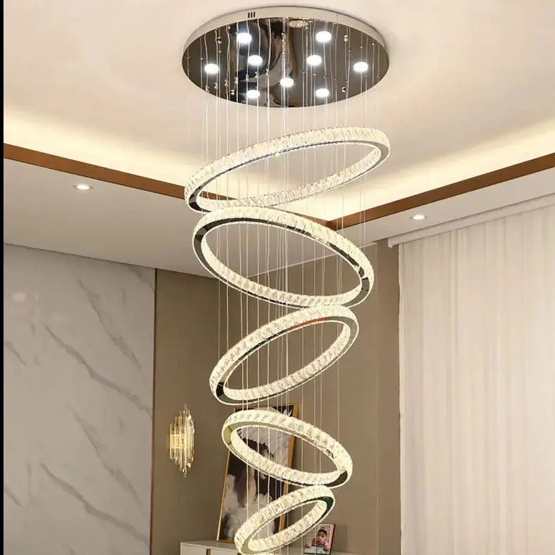 Rings Chandeliers for Loft Villa Duplex Design - Chrome ChandeliersLife®