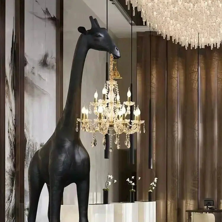 Art Sculpture Giraffe Floor Chandelier - Black ChandeliersLife®