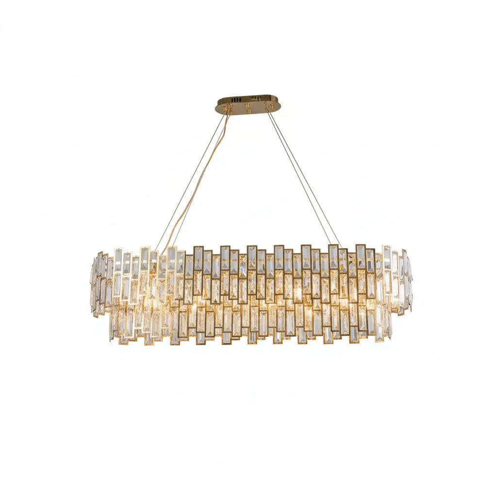 Oval Gold Crystal Designer Chandelier ChandeliersLife®