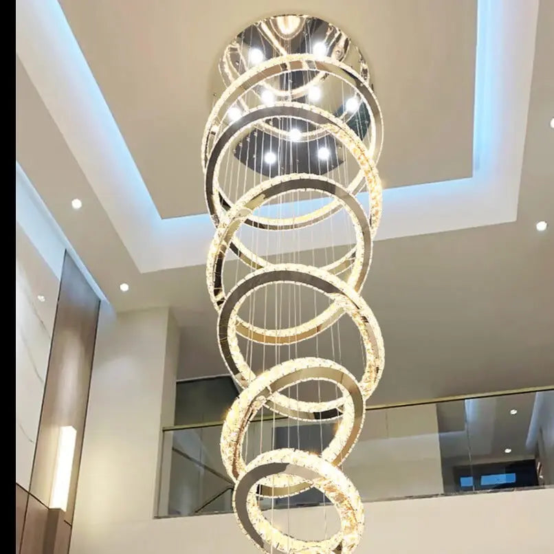 Rings Chandeliers for Loft Villa Duplex Design - Gold ChandeliersLife®