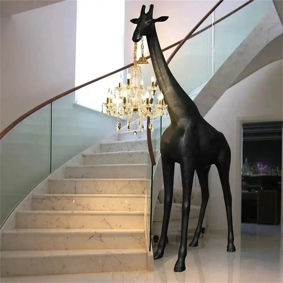 Art Giraffe Sculpture Floor Chandelier - Black ChandeliersLife®