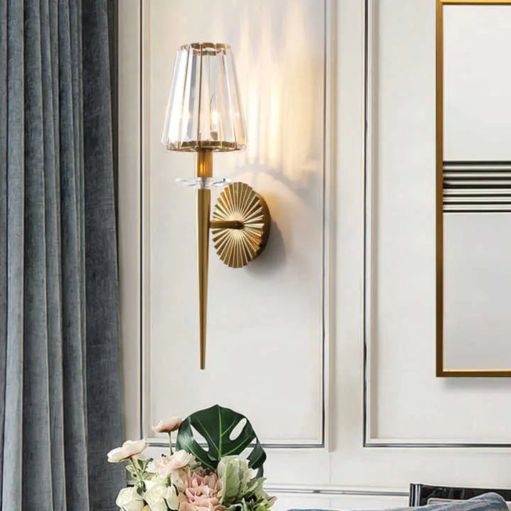 Modern Brass Crystal Wall Fixture ChandeliersLife®