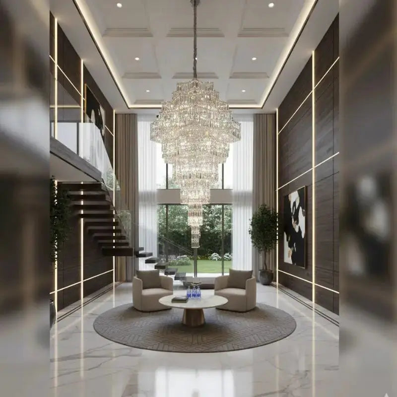 Luxury Villa Chandeliers Star Staircase Crystal Chandelier ChandeliersLife®