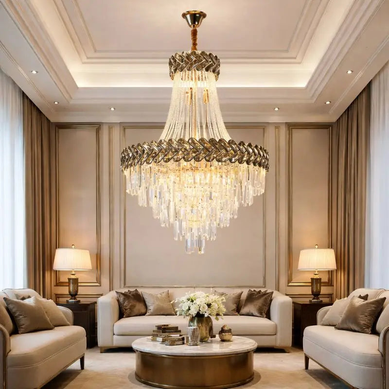 2025 Luxury Duplex Villa Crystal Chandelier ChandeliersLife®