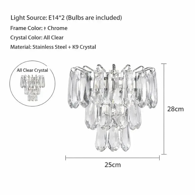 Modern Gold Crystal Wall Lights ChandeliersLife®