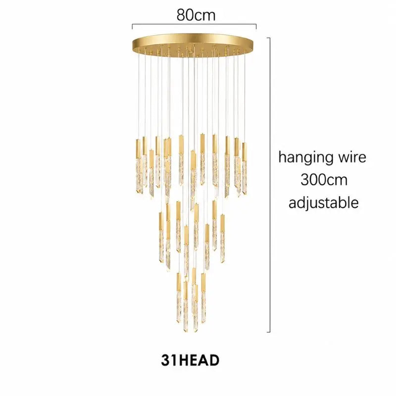 Modern Loft LED Chandelier - Gold