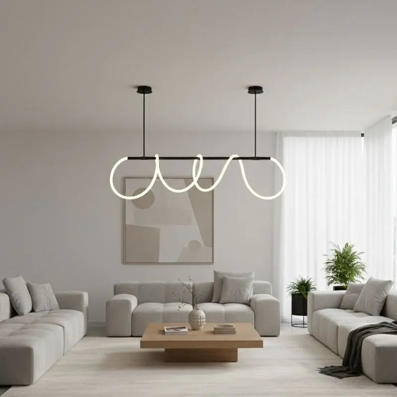 Modern Long Hose Led Chandelier - Black ChandeliersLife®