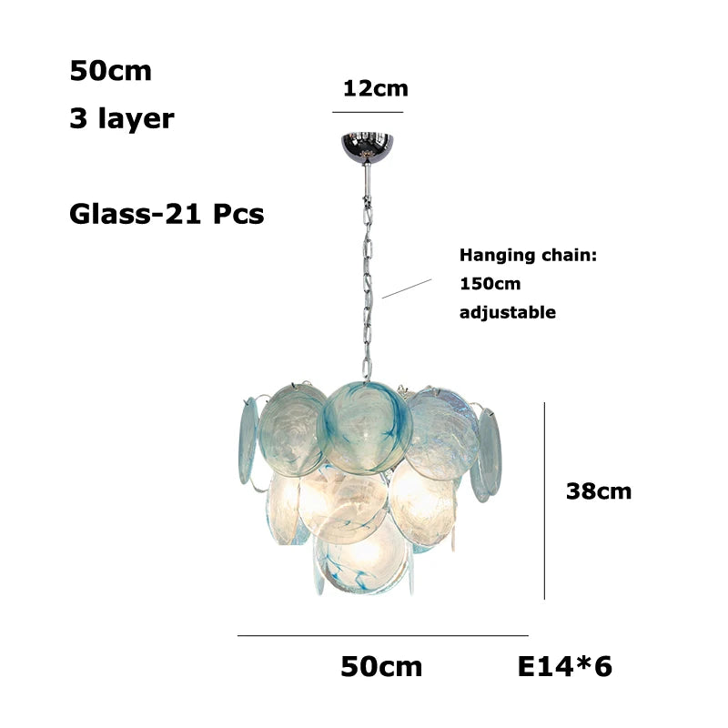 Mirella Murano-inspired Coloured Glass chandelier, product gallery image 14 of 17