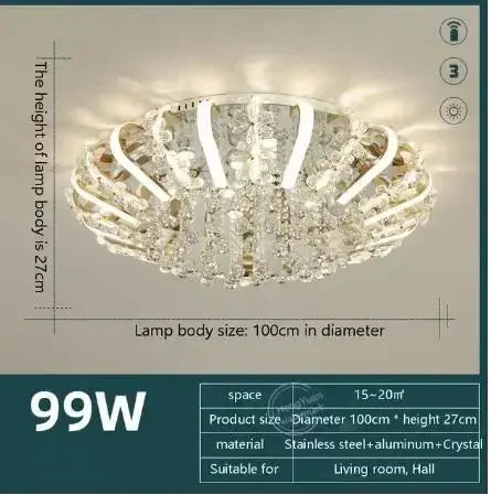 Modern Minimalist Crystal LED Ceiling Light - ChandeliersLife®