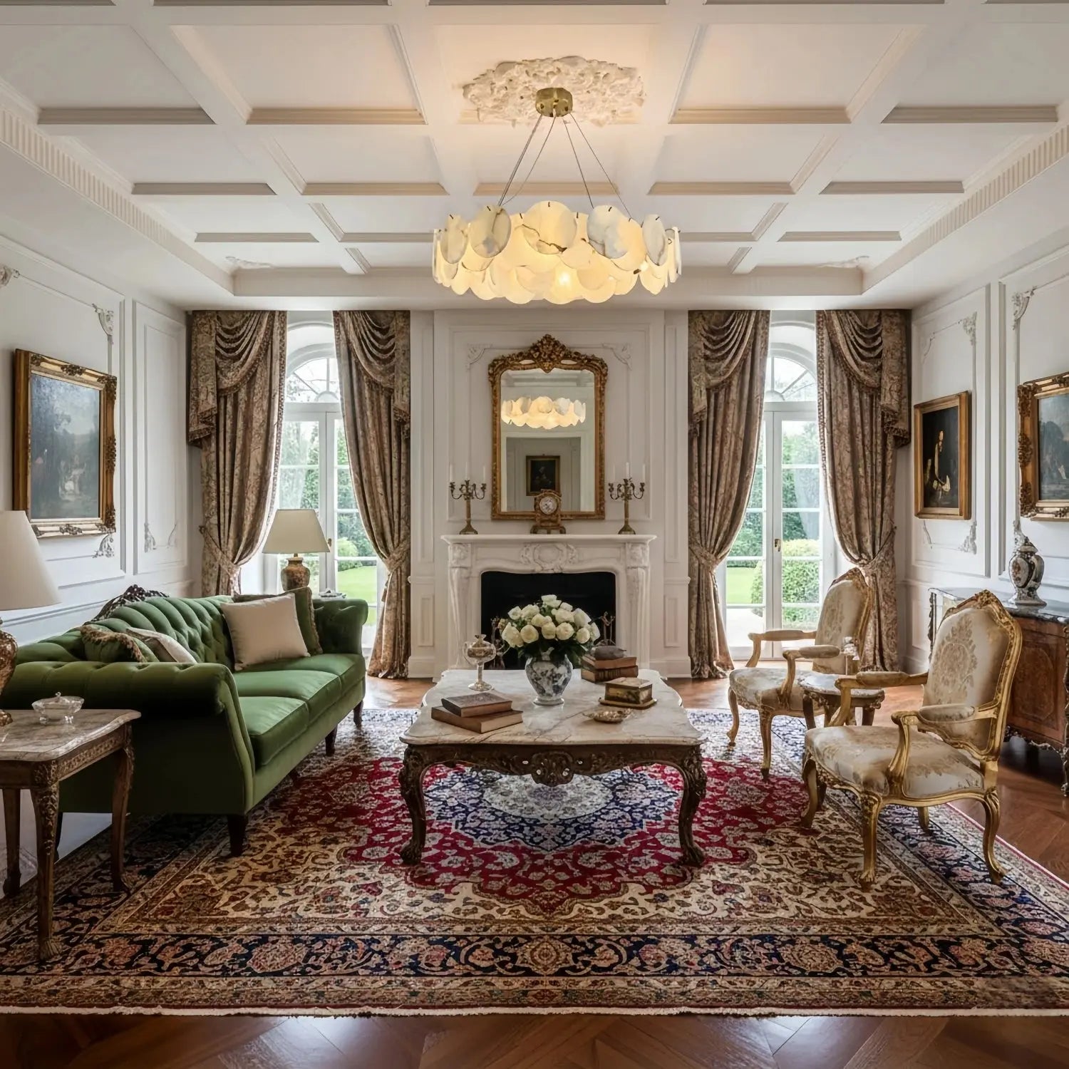 Modern White Marble Alabaster Round Lamp - ChandeliersLife®