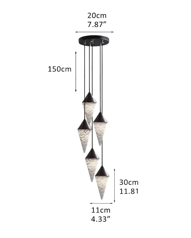 Modern Alabaster Cone Cluster Chandelier ChandeliersLife®