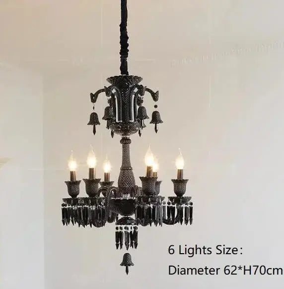 Villa Hotel Luxury Black Crystal Chandelier ChandeliersLife®