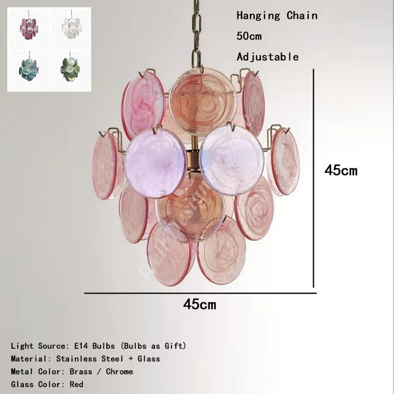 Calista Murano-inspired Art Deco Glass chandelier, product gallery image 10 of 15