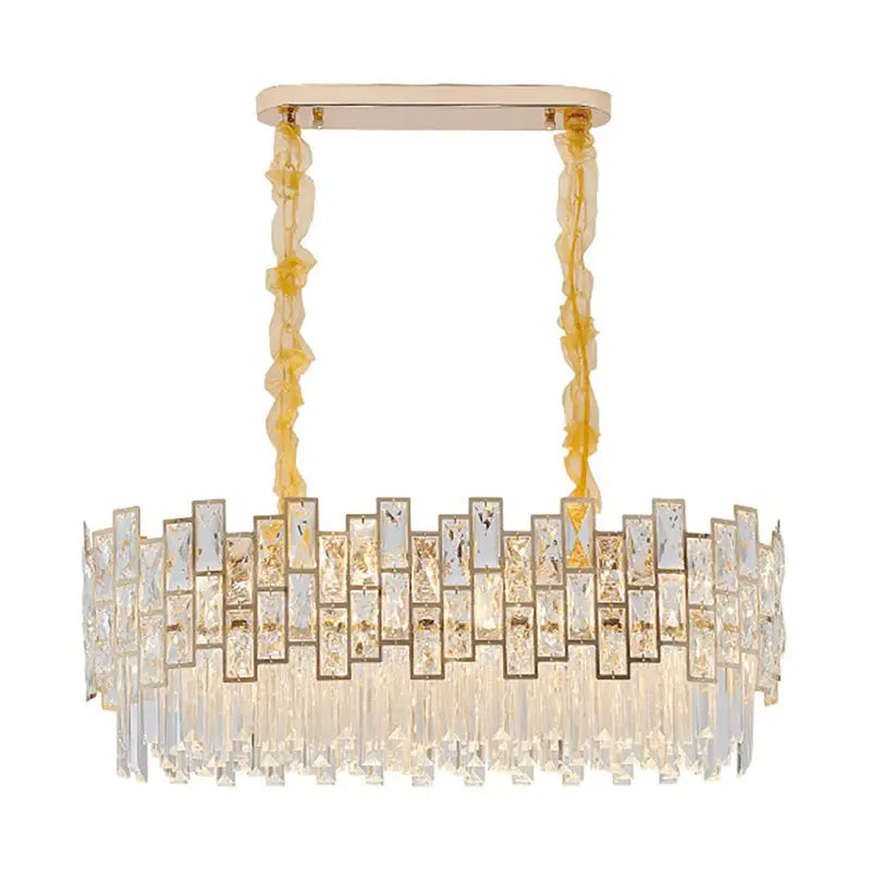 Postmodern Luxury Chandelier Suspend LED Lighting Fixtures Gold Black Crystal Round Oval Hanging Lamp For Living Room Decoration ChandeliersLife®