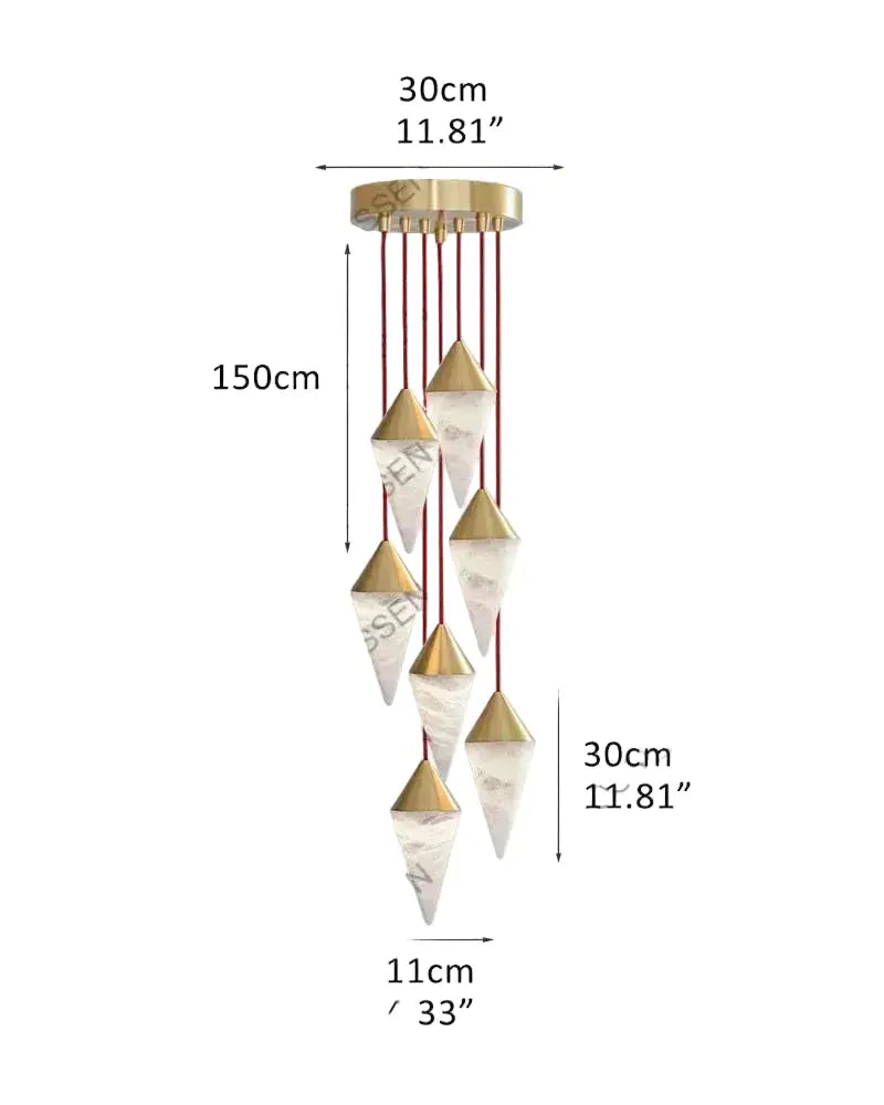 Modern Alabaster Cone Cluster Chandelier ChandeliersLife®