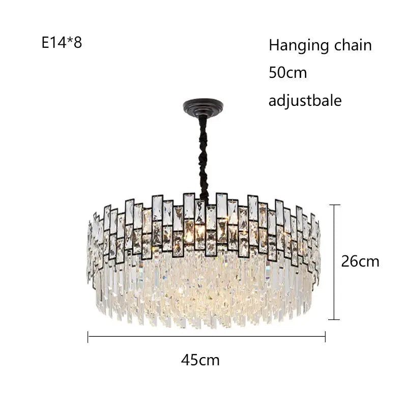 Postmodern Luxury Chandelier Suspend LED Lighting Fixtures Gold Black Crystal Round Oval Hanging Lamp For Living Room Decoration ChandeliersLife®