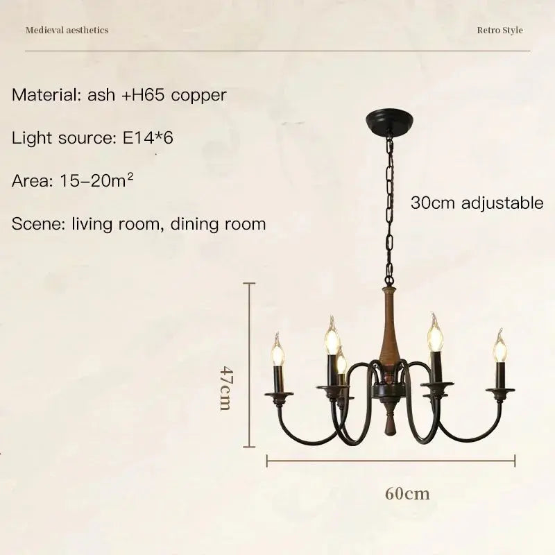 Nordic Retro Solid Wood Chandeliers ChandeliersLife®