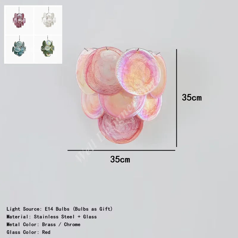 Calista Murano-inspired Art Deco Glass chandelier, product gallery image 7 of 15