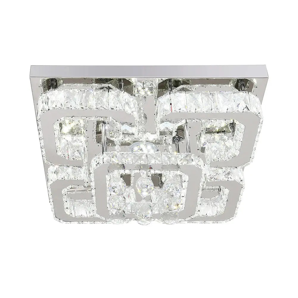 Voltsify Modern Fancy Crystal LED Flush Mount Ceiling Light Fixture for Living Room Bedroom ChandeliersLife®