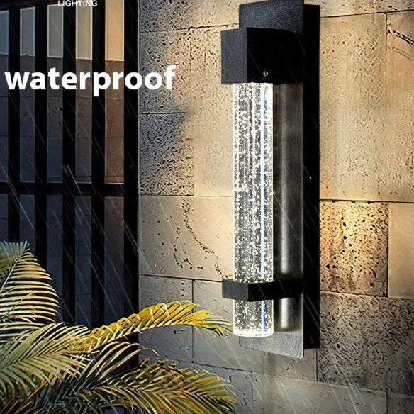 Outdoor Wall Lamp Anti Rust Aluminum with K9 Column Crystal Bubble Lighting Fixture Porch Wall Sconce for Garden Garage Entryway ChandeliersLife®