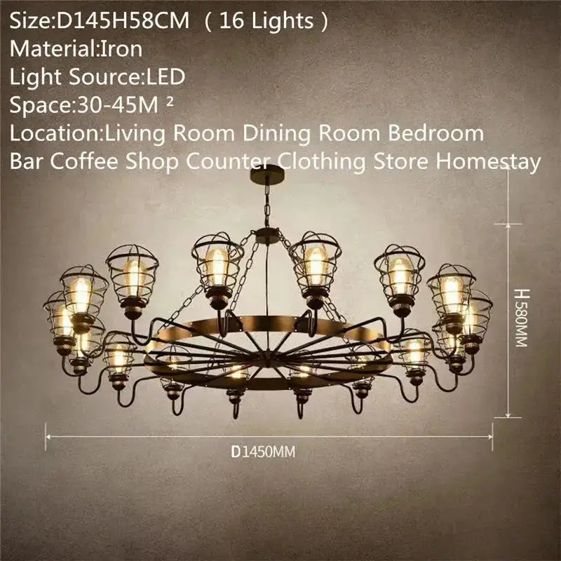 Industrial Retro Decor Chandelier ChandeliersLife®