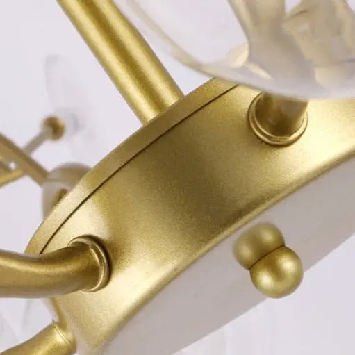 Luxurious Gold Chandelier with White Petals ChandeliersLife®