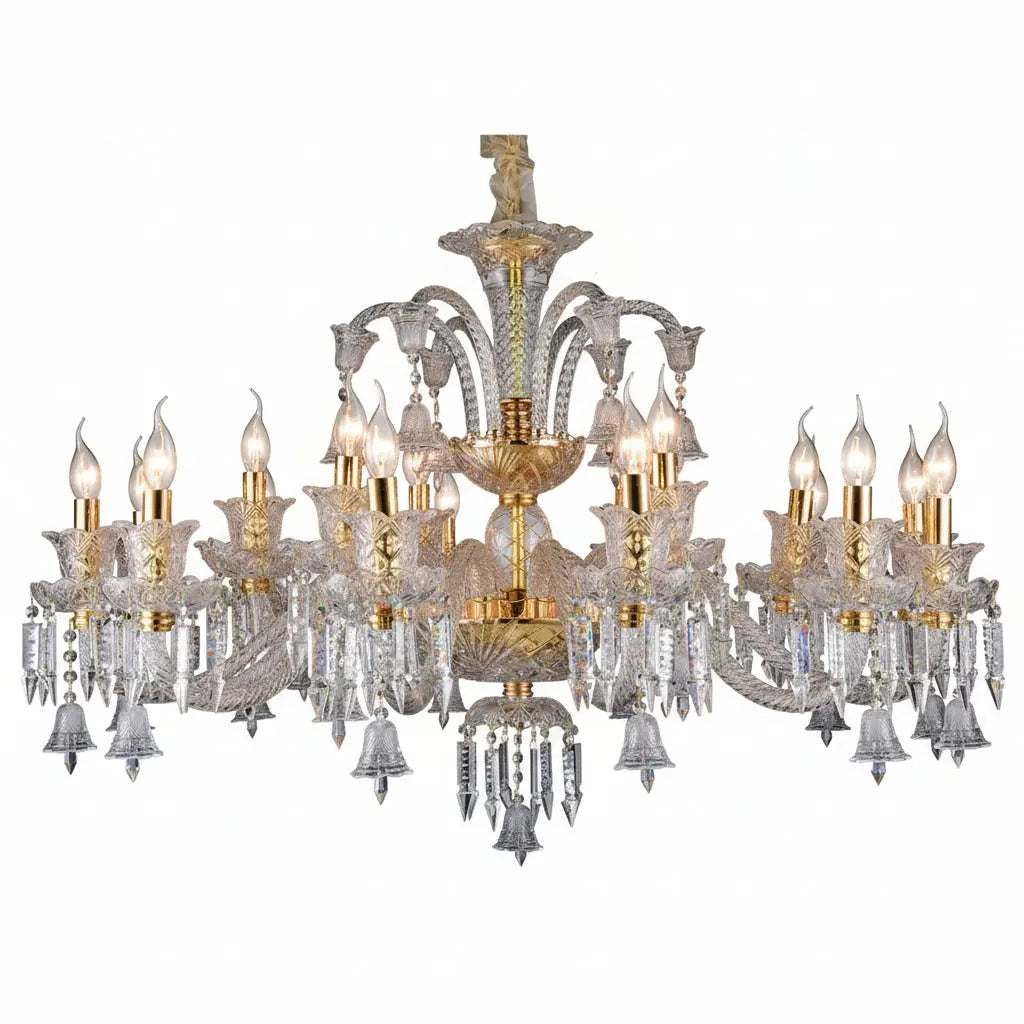 Golden Clear Candle Crystal Chandelier ChandeliersLife®