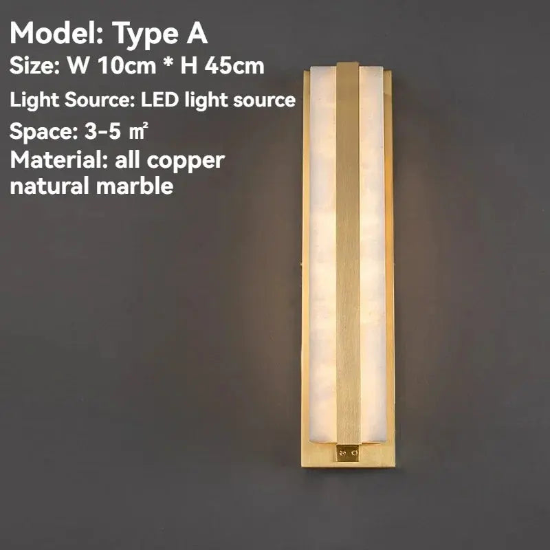 Gold Marble Wall Bedroom Lamp