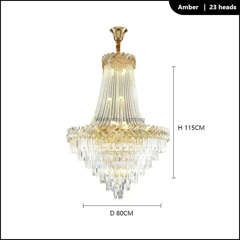 2025 Luxury Duplex Villa Crystal Chandelier ChandeliersLife®