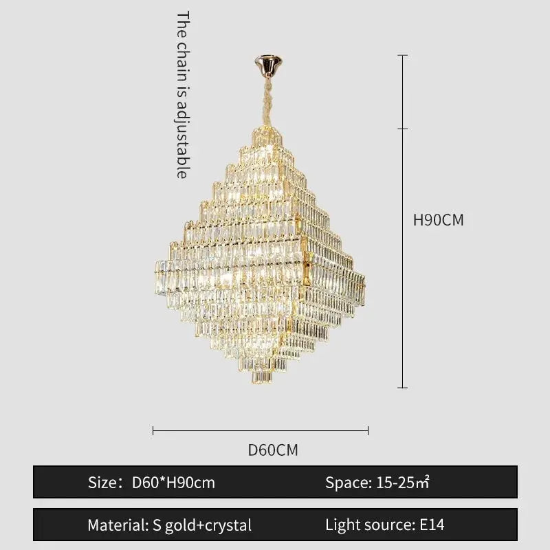 Modern Luxury Spiral Staircase Crystal Chandelier ChandeliersLife®