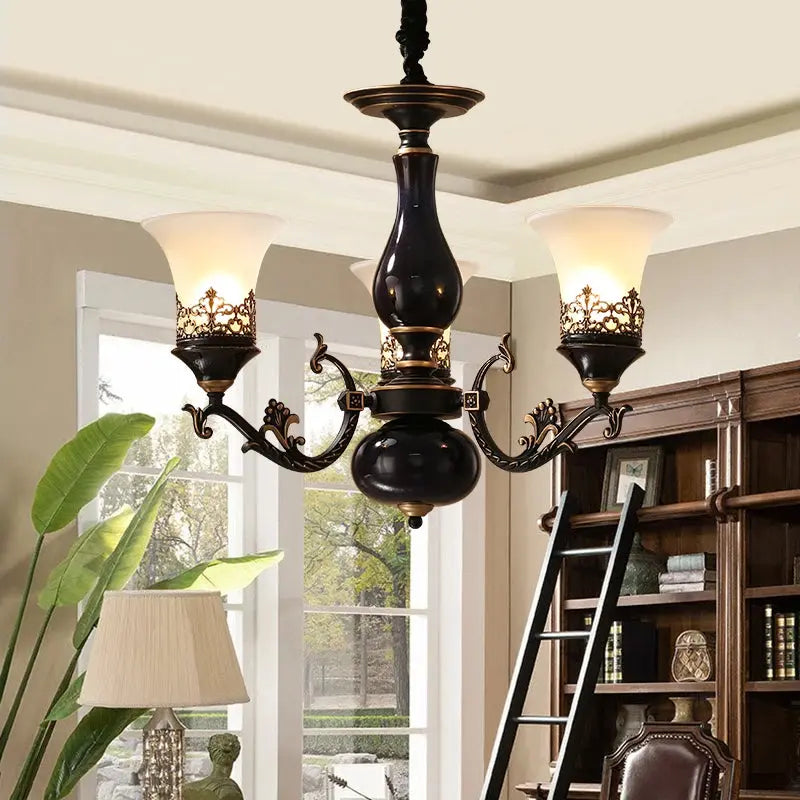 Dark Antique Ceramic Chandelier